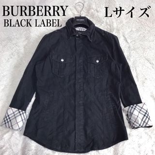 BURBERRY BLACK LABEL - バーバリーブラックレーベル チェック ミリタリージャケット ブルゾン Lサイズ