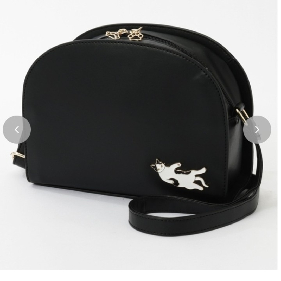 しまむら(シマムラ)のしまむら フェリシモ猫部 猫の日  ショルダーバッグ  ブラック 黒 ハチワレ レディースのバッグ(ショルダーバッグ)の商品写真