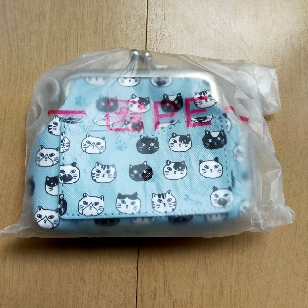 しまむら(シマムラ)のがま口財布 ブルー 水色  しまむら フェリシモ猫部 猫の日 ねこ レディースのファッション小物(財布)の商品写真