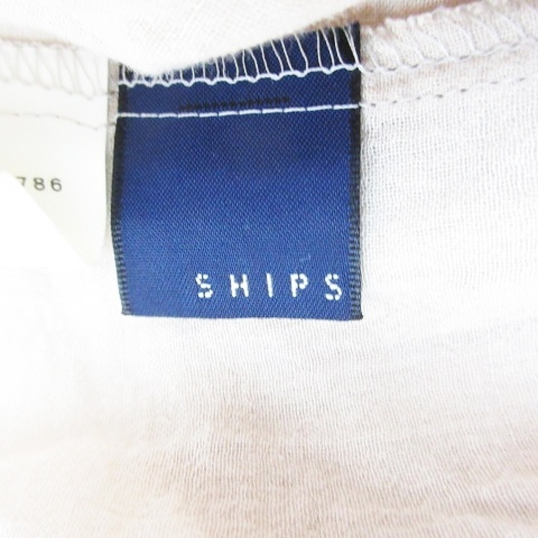 SHIPS(シップス)のシップス ブラウス カットソー スキッパー ノーカラー 半袖 無地 S ベージュ レディースのトップス(シャツ/ブラウス(半袖/袖なし))の商品写真