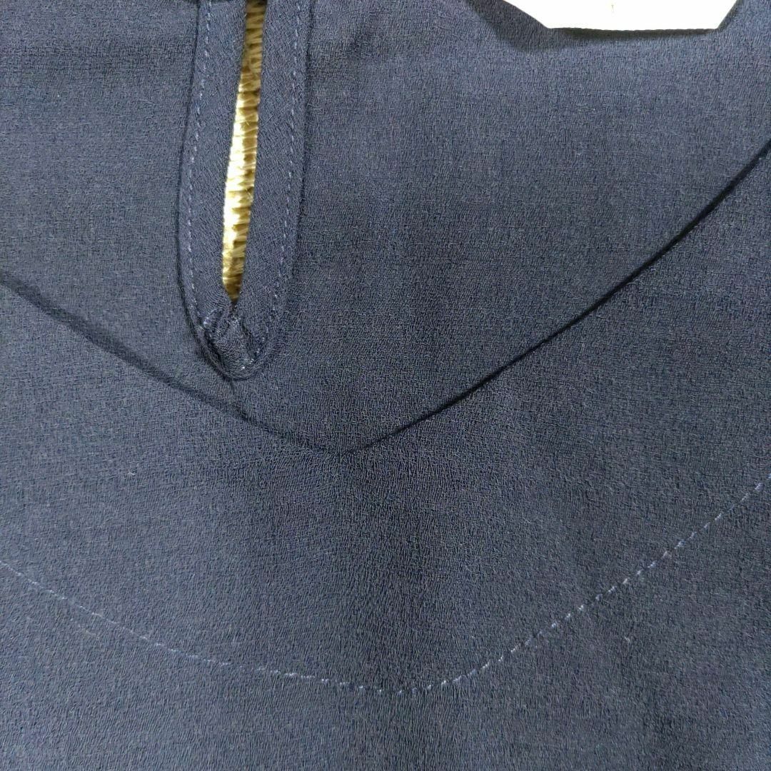 レディース✻七分袖　シャツ　濃紺　Ｌサイズ　お出かけに!仕事に! レディースのトップス(シャツ/ブラウス(長袖/七分))の商品写真