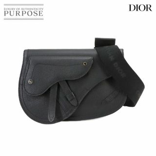 Christian Dior - 新品同様 クリスチャン ディオール Christian Dior サドルポーチ ショルダー バッグ レザー ブラック 1ADPD095YMJ シルバー 金具 VLP 90231729