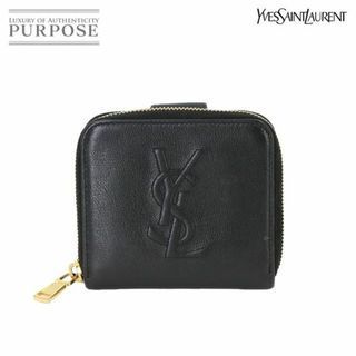 Yves Saint Laurent Beaute - イヴサンローラン Yves Saint Laurent 二つ折り 財布 レザー ブラック 568985 ゴールド 金具 VLP 90231870