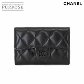 シャネル(CHANEL)の新品同様 シャネル CHANEL マトラッセ カードケース 名刺入れ レザー ブラック AP0214 シルバー 金具 ココマーク VLP 90231909(パスケース/IDカードホルダー)