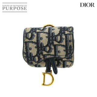 クリスチャンディオール(Christian Dior)のクリスチャン ディオール Christian Dior オブリーク AirPods Pro ケース キャンバス レザー ネイビー ゴールド 金具 VLP 90231990(その他)