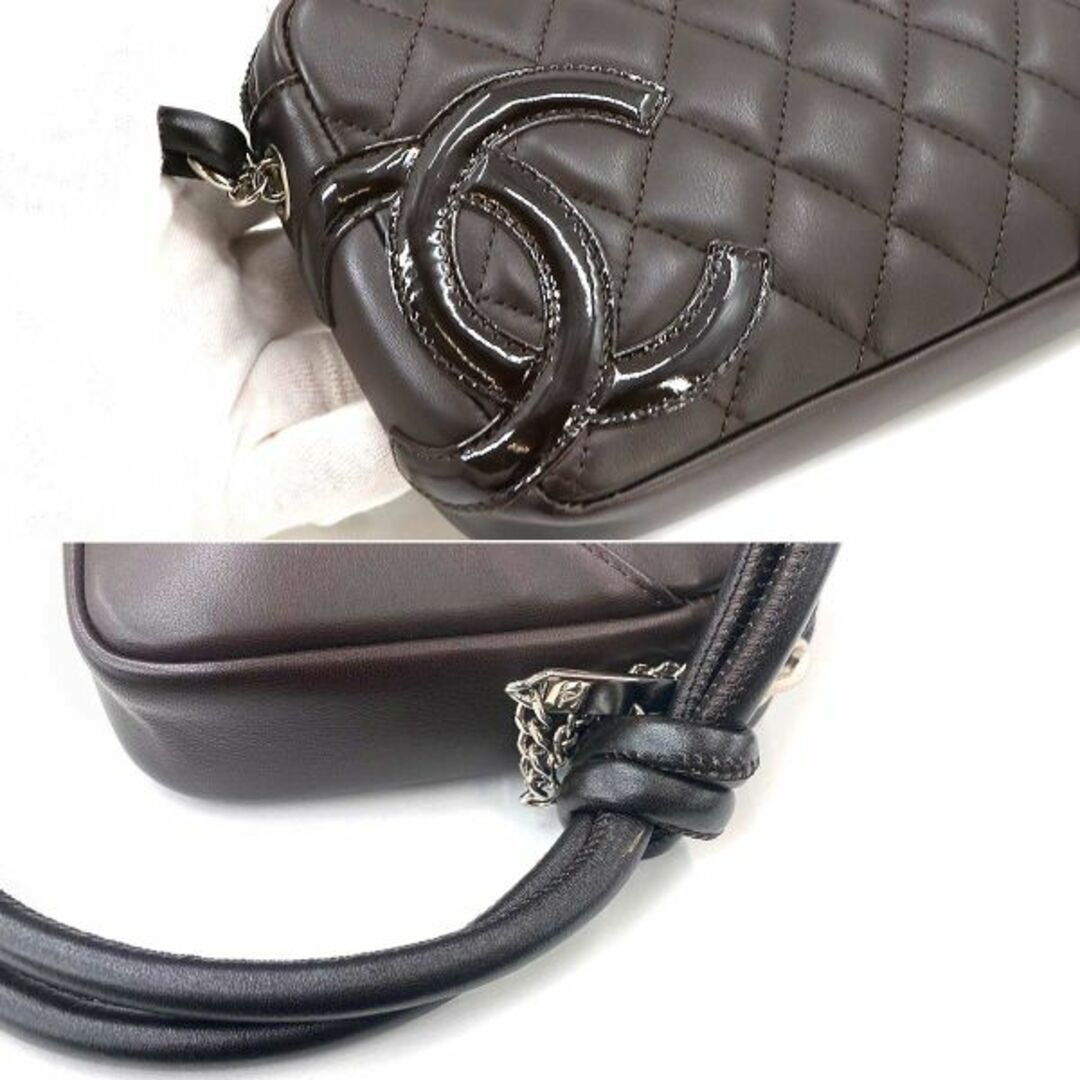 CHANEL(シャネル)の未使用 展示品 シャネル CHANEL カンボンライン ショルダー バッグ レザー エナメル マロン A25175 シルバー 金具 VLP 90232059 レディースのバッグ(ショルダーバッグ)の商品写真