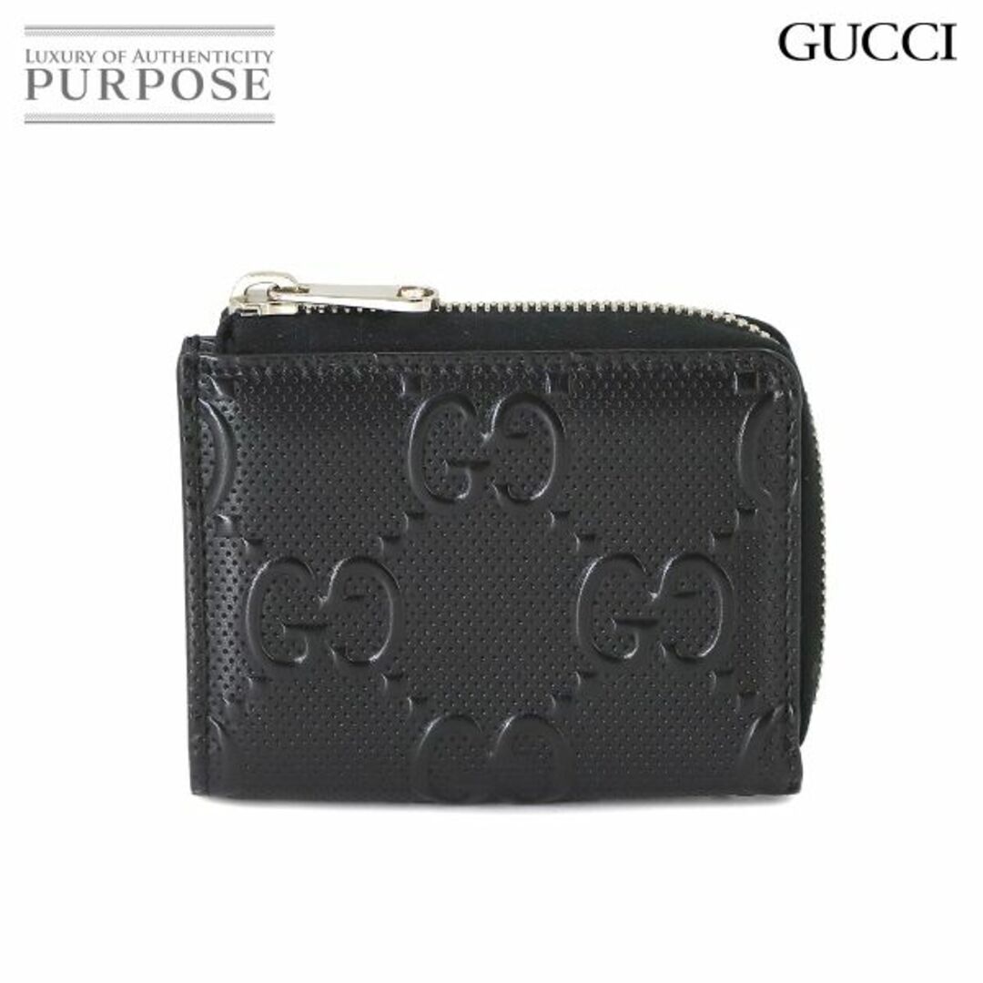 Gucci(グッチ)の新品同様 グッチ GUCCI GGエンボス L字ファスナー コインケース 小銭入れ レザー ブラック 657571 シルバー 金具 VLP 90232114 メンズのファッション小物(コインケース/小銭入れ)の商品写真