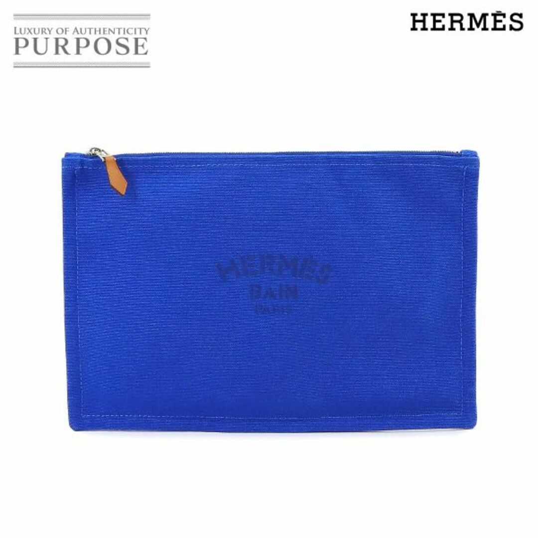 Hermes(エルメス)の新品同様 エルメス HERMES ヨッティング GM ポーチ キャンバス ブルー VLP 90232121 レディースのファッション小物(ポーチ)の商品写真