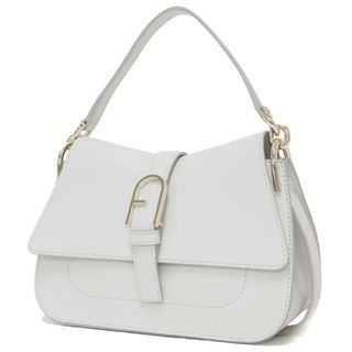 フルラ(Furla)の美品 FURLA フルラ ショルダーバッグ ライトグレー 2WAY トップハンドル ミニ ハンドバッグ カーフレザー 24SS 鞄 カバン【レディース】【中古】(ショルダーバッグ)