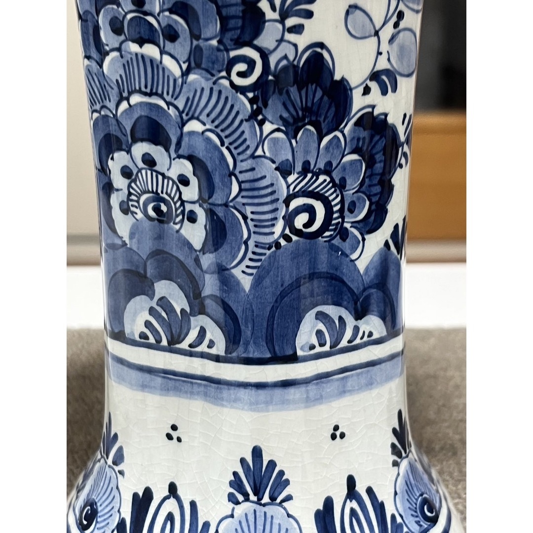 RoyalDelft ロイヤルデルフト デルフトブルー 花文飾壷 蓋付き RoyalDelft ロイヤルデルフト デルフトブルー 花文飾壷 蓋付き