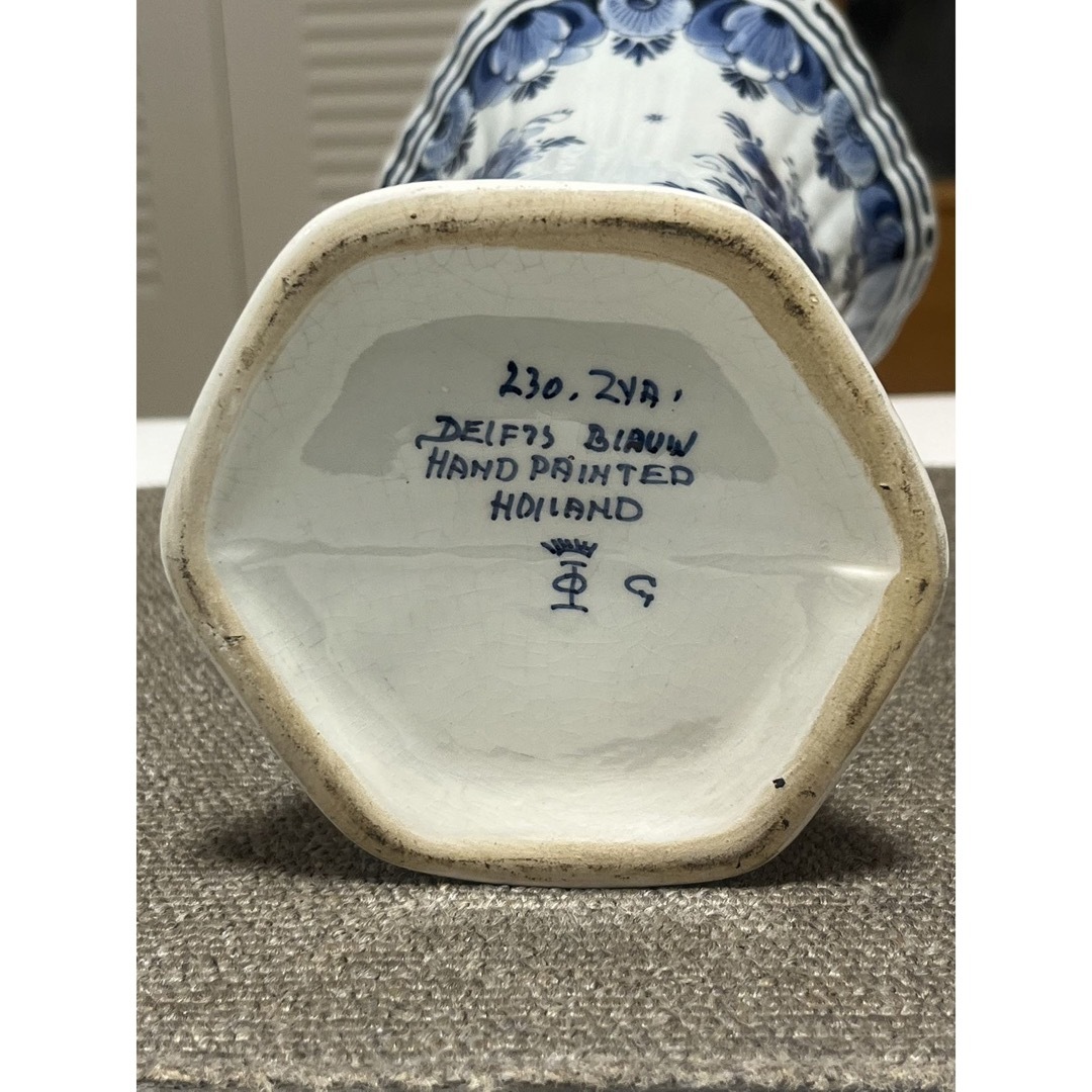 RoyalDelft ロイヤルデルフト デルフトブルー 花文飾壷 蓋付き RoyalDelft ロイヤルデルフト デルフトブルー 花文飾壷 蓋付き