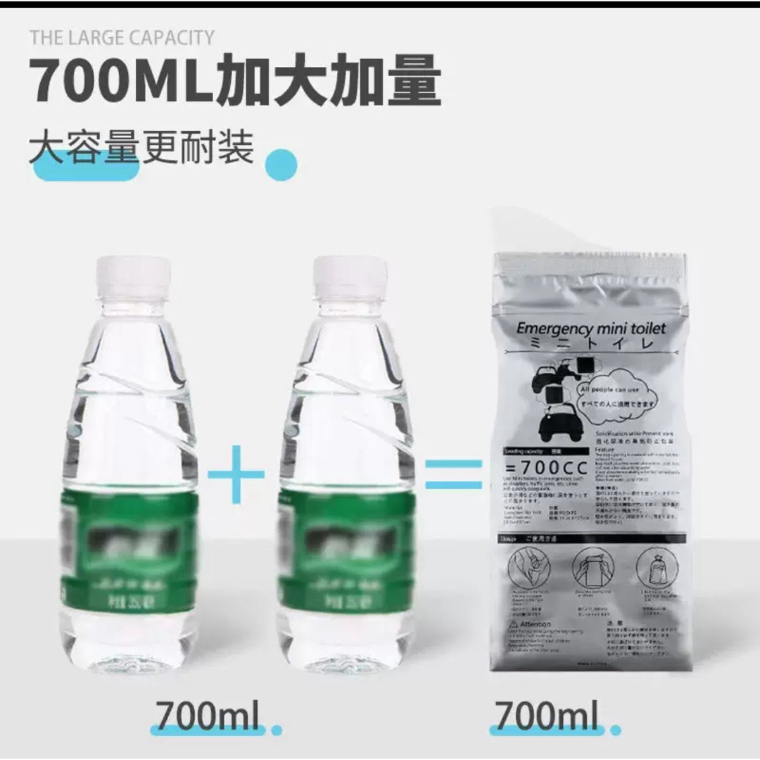 簡易トイレ 携帯トイレ ポータブルトイレ 携帯用 コンパクト 防災 災害 非常用 インテリア/住まい/日用品の日用品/生活雑貨/旅行(防災関連グッズ)の商品写真