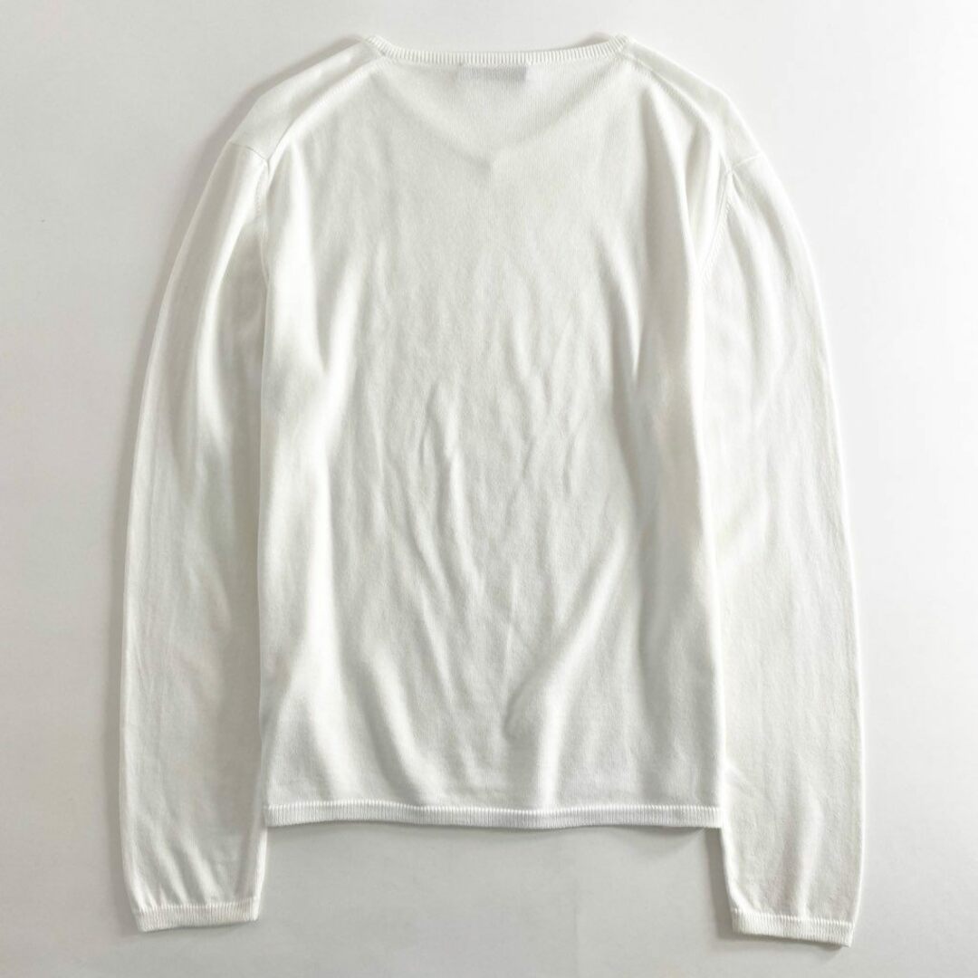 Cruciani(クルチアーニ)の53e1 Cruciani クルチアーニ Vネック コットンニット セーター 48 ホワイト 綿100％ トップス イタリア製 Knit Top レディースのトップス(ニット/セーター)の商品写真