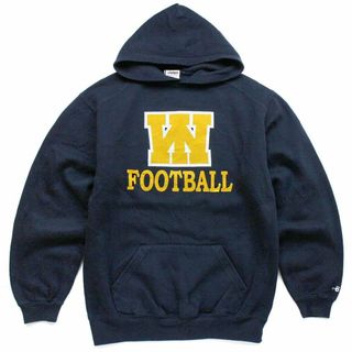 バジャー(Badger)のW FOOTBALL スウェットパーカー 紺 YOUTH XL★アメフト Washington ワシントン スポーツ フーディー ネイビー(パーカー)