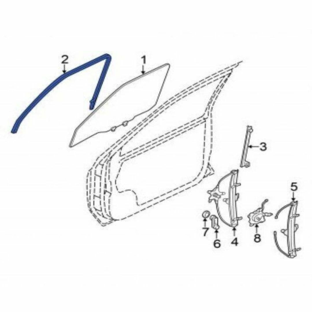 日産(ニッサン)の日産 純正 テラノ ガラスランラバーフロントドア 右 自動車/バイクの自動車(車種別パーツ)の商品写真