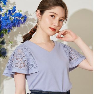 Noela - noela レースフレア袖　Tシャツ　カットソー