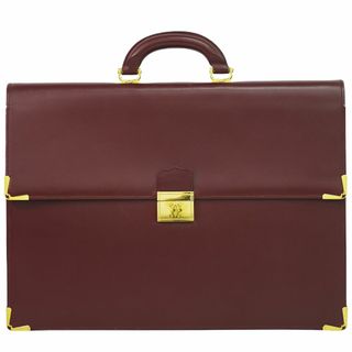 カルティエ(Cartier)の本物 カルティエ Cartier マストライン ビジネスバッグ ハンドバッグ レザー ボルドー Must Line バッグ 中古(ビジネスバッグ)