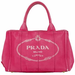 プラダ(PRADA)の本物 プラダ PRADA カナパ トートバッグ ハンドバッグ キャンバス ピンク Canapa バッグ 中古(トートバッグ)