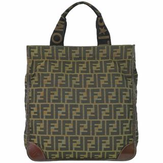 フェンディ(FENDI)の本物 フェンディ FENDI ズッカ トートバッグ ハンドバッグ ナイロン ブラウン 26555 Zucca バッグ 中古(トートバッグ)