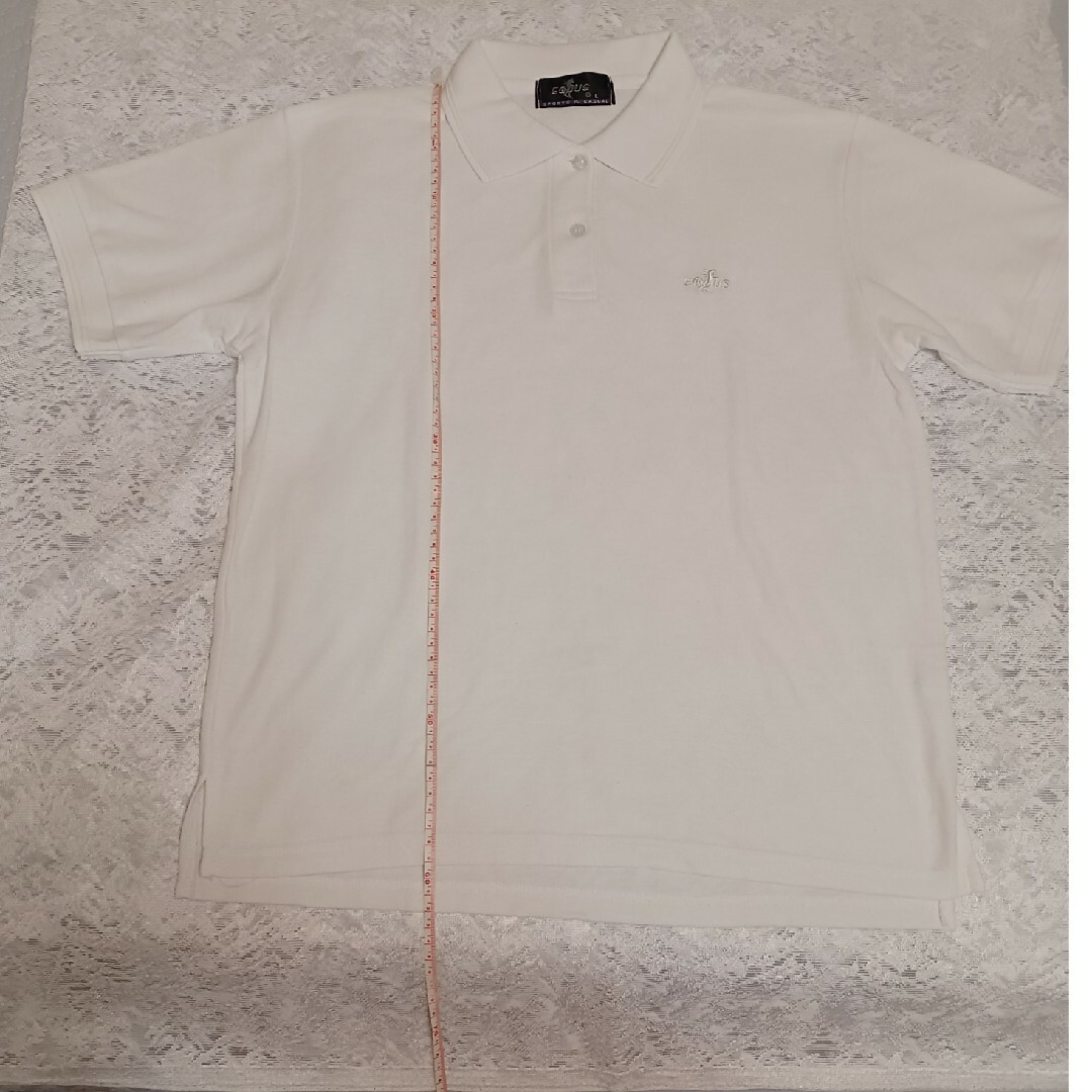 ポロシャツ Lサイズ 白 レディースのトップス(シャツ/ブラウス(長袖/七分))の商品写真