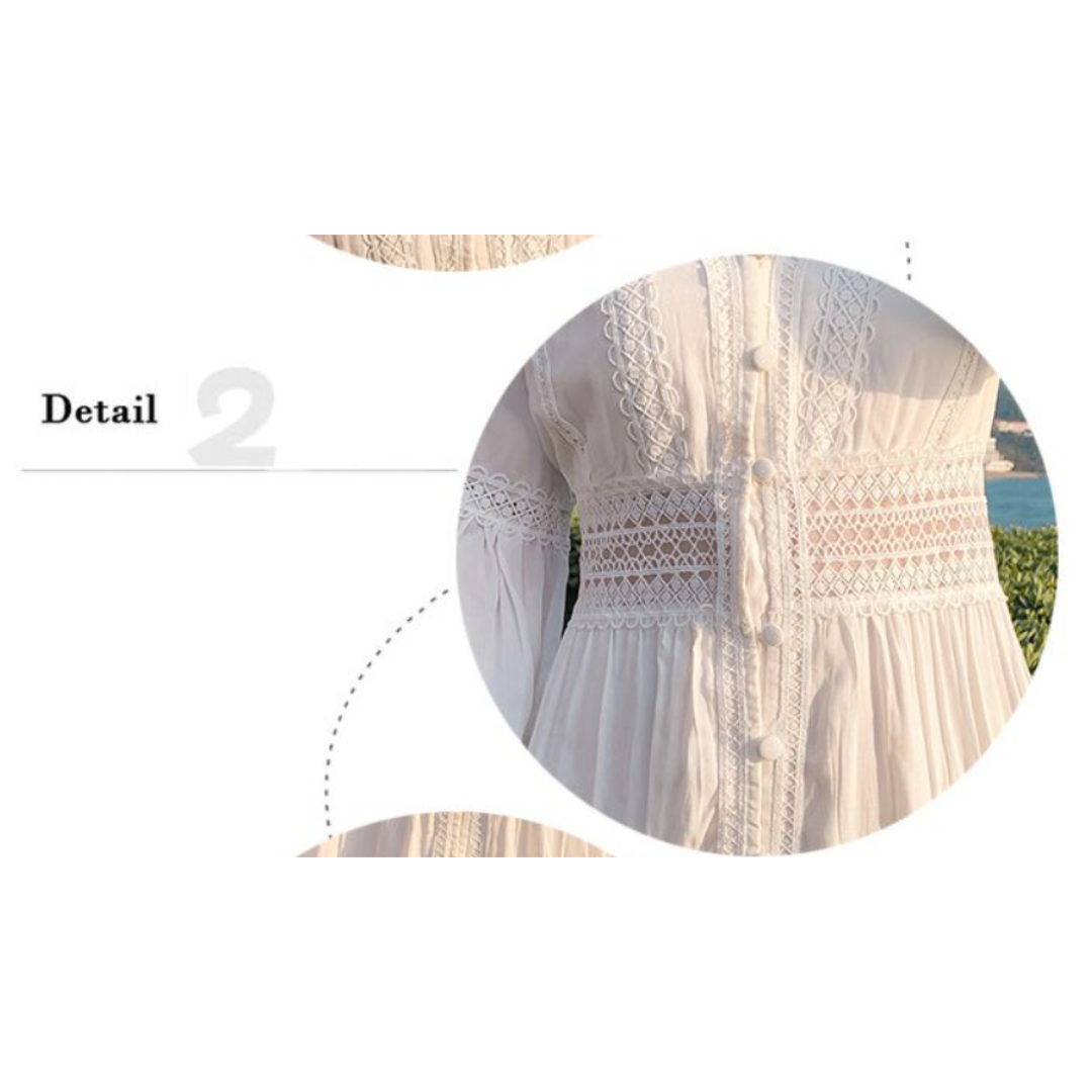 ワンピース 白マキシワンピ ドレス 　＃132 レディースのワンピース(ロングワンピース/マキシワンピース)の商品写真