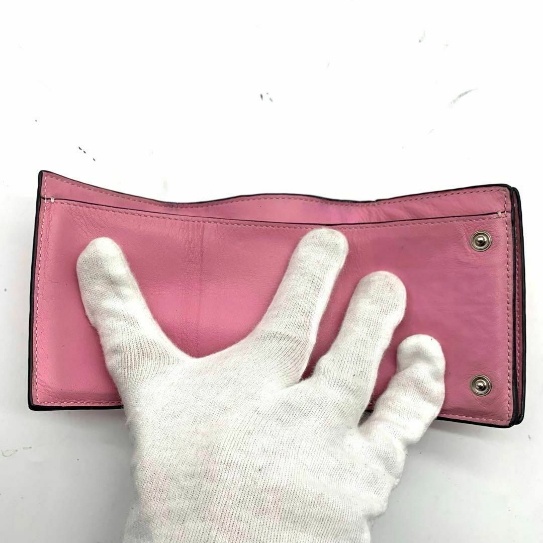 LOEWE(ロエベ)のロエベ 三つ折り財布 アナグラム レザー ピンク ウォレット レディースのファッション小物(財布)の商品写真