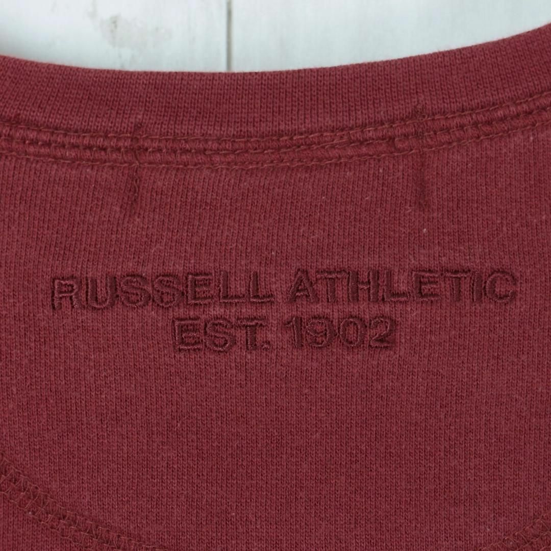 Russell Athletic(ラッセルアスレティック)の【希少】ラッセル スウェット PRO COTTON 刺繍ロゴ L 無地 前V メンズのトップス(スウェット)の商品写真