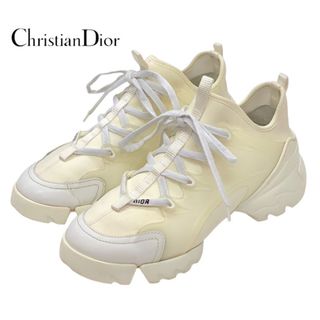 クリスチャンディオール(Christian Dior)のクリスチャンディオール CHRISTIAN DIOR D-CONNECT スニーカー 靴 シューズ ファブリック アイボリー(スニーカー)