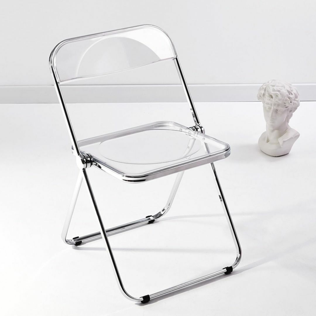 【色: クリア】KAIHAOWIN パイプ椅子 透明 折りたたみ 椅子 クリア  インテリア/住まい/日用品の机/テーブル(その他)の商品写真