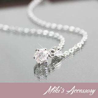 18KRGP ラウンドネックレス(0.5ct) ダイヤ シルバー レディース(ネックレス)