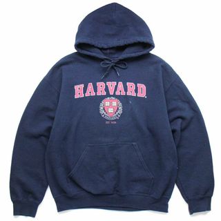 ギルタン(GILDAN)のHARVARD スウェットパーカー 紺 M★カレッジ ハーバード ロゴ フーディー ネイビー(パーカー)