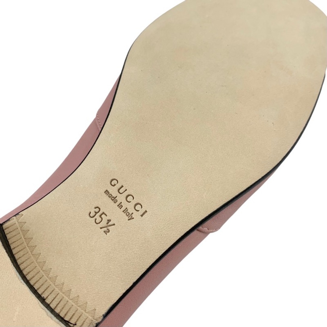 Gucci(グッチ)のグッチ GUCCI ローファー 革靴 靴 シューズ レザー ピンク ゴールド 未使用 フラットシューズ ホースビット レディースの靴/シューズ(ローファー/革靴)の商品写真