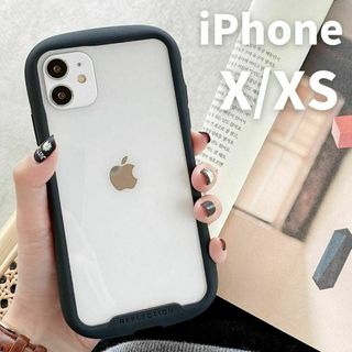 iPhoneX/XS ケース 黒色 クリア シンプル おしゃれ(iPhoneケース)