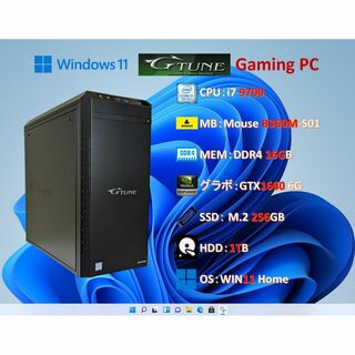 マウスコンピューター(mouse)のゲームPC/i7 9700/16G/GTX1660/SSD＋HDD/#1FC(デスクトップ型PC)
