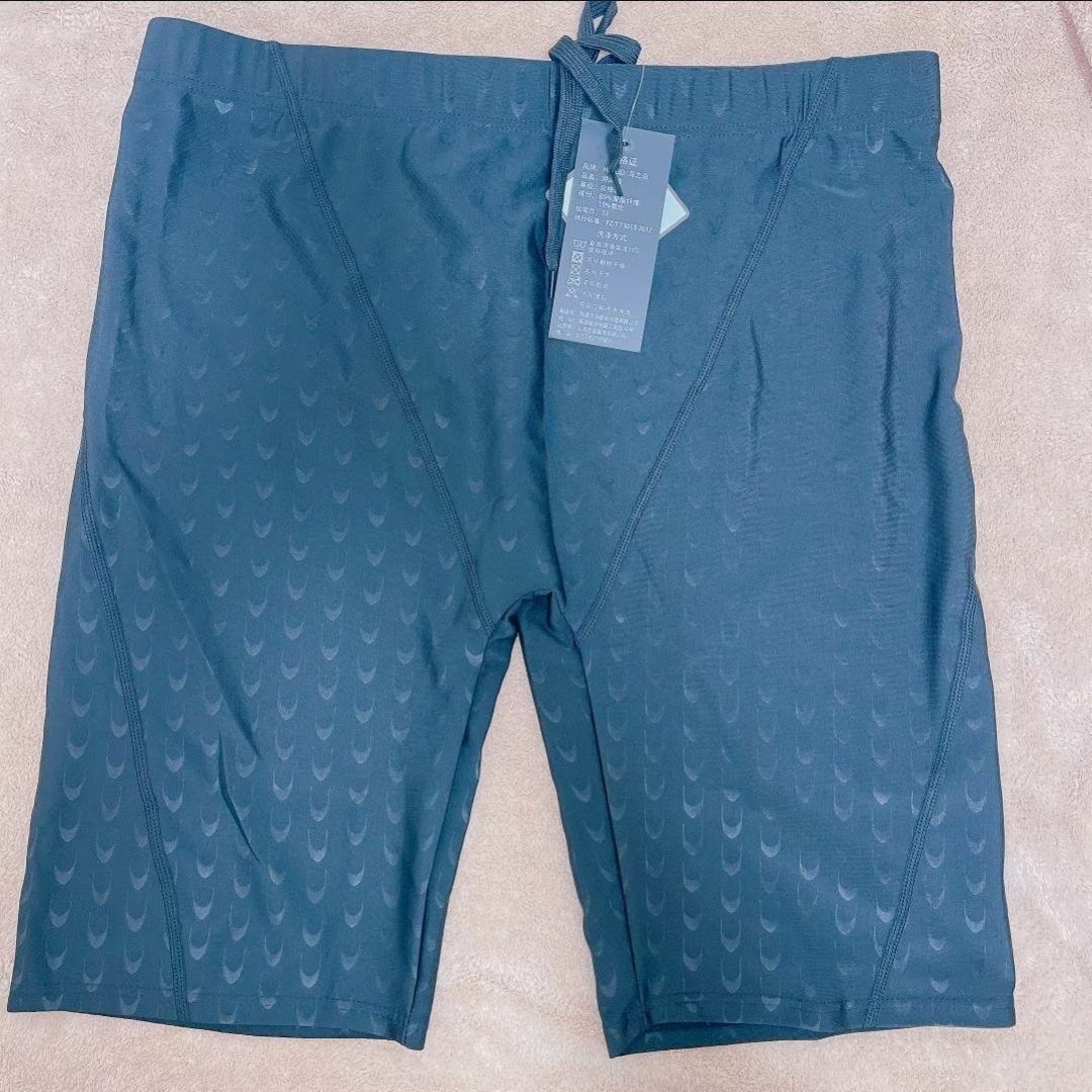 競泳 メンズ 水着 キャップセット 黒 水泳 プール 競泳 スポーツ 抗菌 XL メンズの水着/浴衣(水着)の商品写真