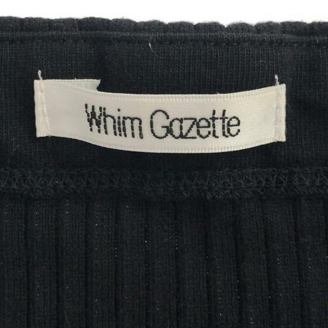 Whim Gazette(ウィムガゼット)のWhim Gazette / ウィムガゼット | レースアップリブニット | F | ブラック | レディース レディースのトップス(Tシャツ(長袖/七分))の商品写真