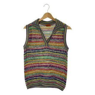 MISSONI / ミッソーニ | マルチカラー ボーダー スキッパー ニットベスト | マルチカラー | レディース