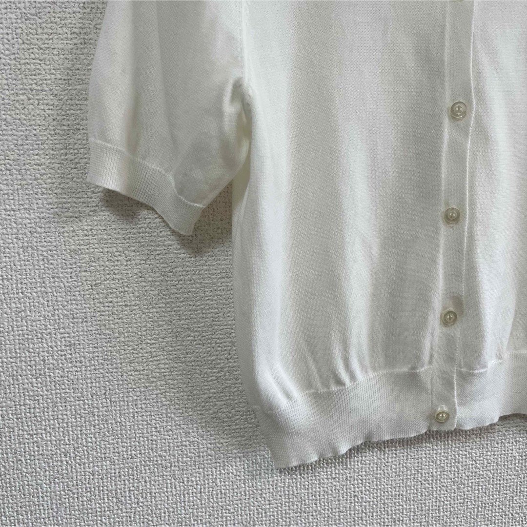 ANAYI(アナイ)のANAYI サマーニットカーディガン　半袖　ホワイト　38サイズ レディースのトップス(カーディガン)の商品写真