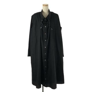 サカイ(sacai)の【美品】  sacai / サカイ | ドローストリング オーバー シャツ ワンピース | 2 | ブラック | レディース(ロングワンピース/マキシワンピース)