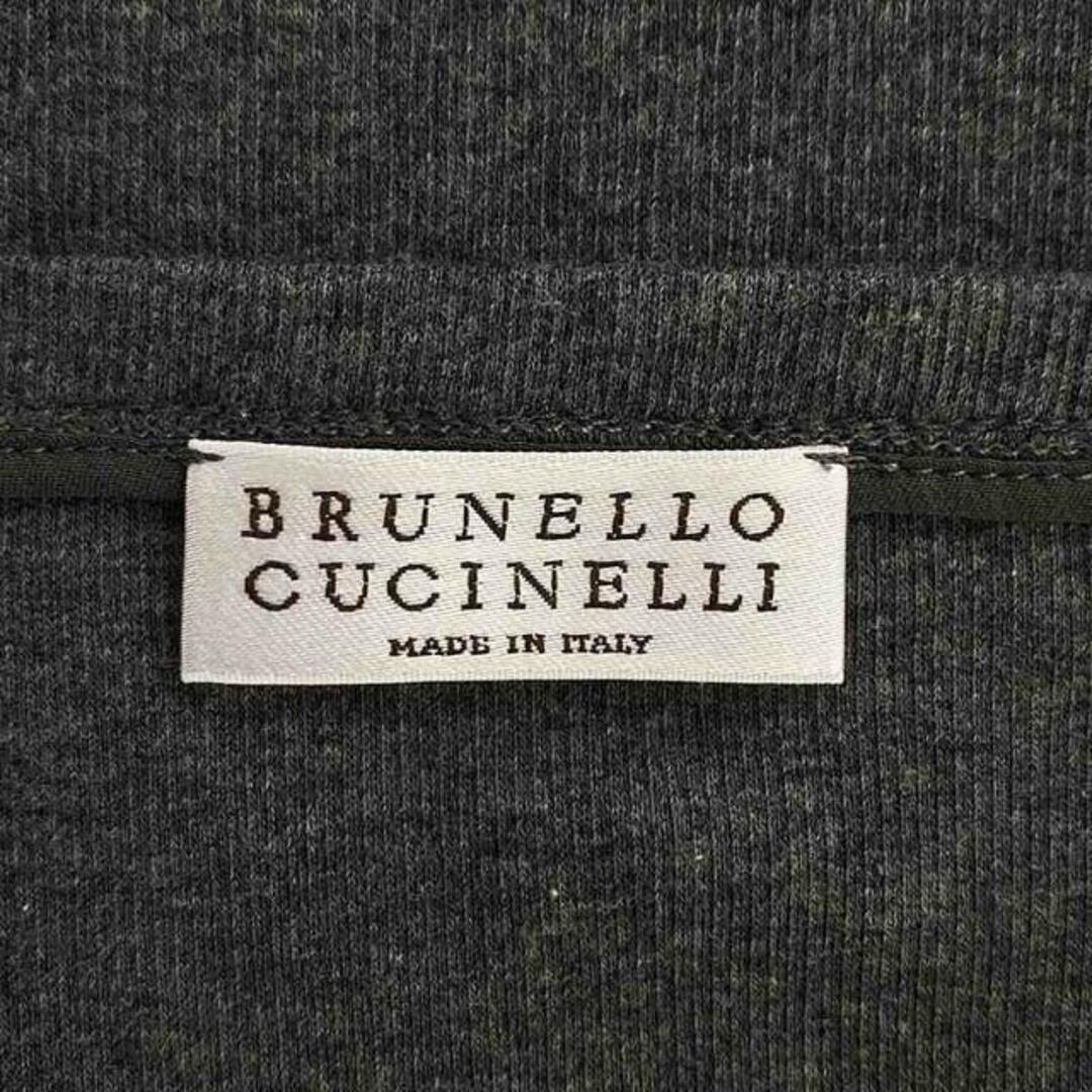 BRUNELLO CUCINELLI(ブルネロクチネリ)のBRUNELLO CUCINELLI / ブルネロクチネリ | モニーレ装飾 Vネック ロングスリーブカットソー | M | グレー | レディース レディースのトップス(Tシャツ(長袖/七分))の商品写真