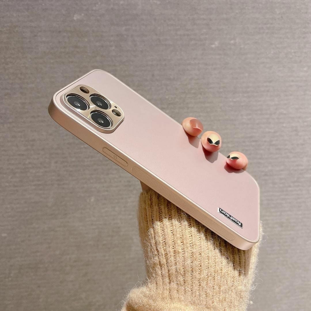 iphone12 ケース カバー シャンパンピンク アルミ マット スマホ/家電/カメラのスマホアクセサリー(iPhoneケース)の商品写真