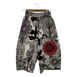 【美品】  JUNYA WATANABE COMME des GARCONS / ジュンヤワタナベ | 2018SS | × marimekko / マリメッコ 総柄 ワイドテーパード イージーパンツ | XS | ブラック/ホワイト | レディース(その他)