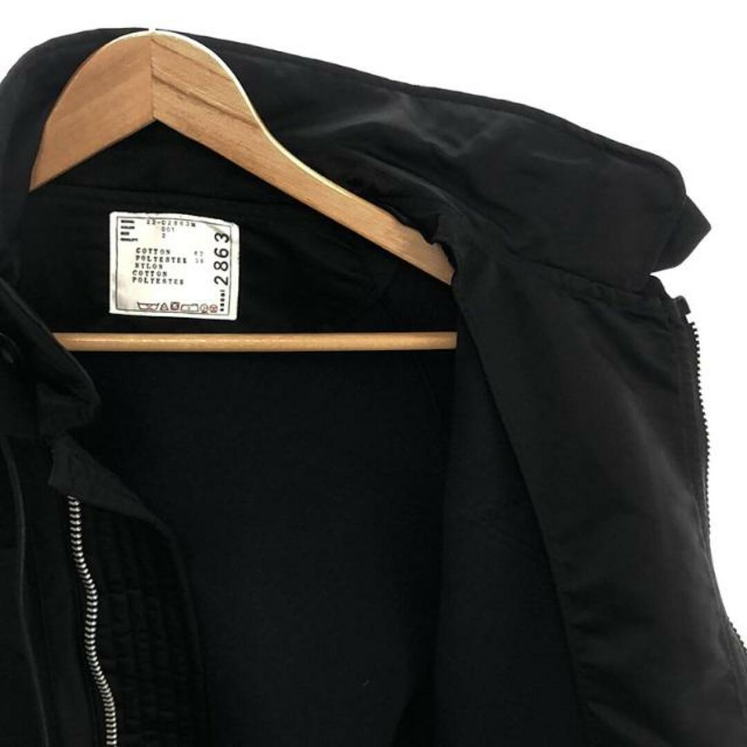 sacai(サカイ)のsacai / サカイ | 2022AW | Nylon Twill Sponge Sweat Blouson / 異素材 ナイロンツイル スポンジ スウェットブルゾン / ジャケットフーディ | 2 | ブラック | メンズ メンズのジャケット/アウター(その他)の商品写真