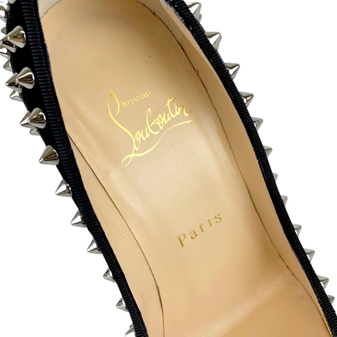 Christian Louboutin(クリスチャンルブタン)のクリスチャンルブタン Christian Louboutin パンプス 靴 シューズ ベロア ブラック 黒 シルバー スパイク スタッズ レディースの靴/シューズ(ハイヒール/パンプス)の商品写真