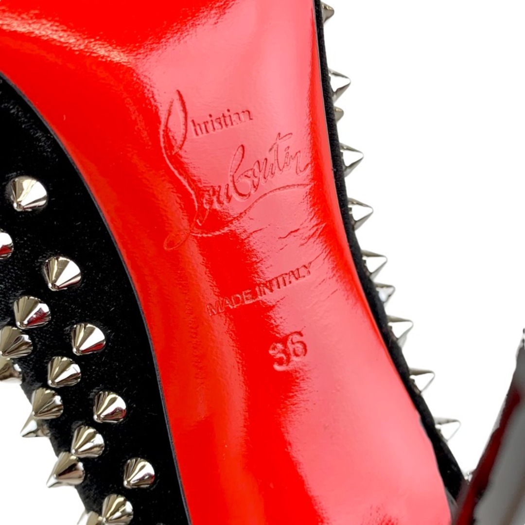 Christian Louboutin(クリスチャンルブタン)のクリスチャンルブタン Christian Louboutin パンプス 靴 シューズ ベロア ブラック 黒 シルバー スパイク スタッズ レディースの靴/シューズ(ハイヒール/パンプス)の商品写真