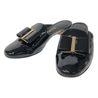 Salvatore Ferragamo / サルヴァトーレフェラガモ | パテントレザー ミュール / フラットシューズ | 6C | ブラック | レディース(サンダル)