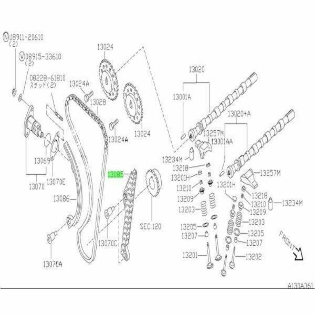 日産(ニッサン)の日産 純正 シルビア S13 S14 S15 ガイドチェーン 張り側 自動車/バイクの自動車(車種別パーツ)の商品写真