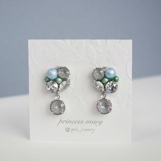 数量限定》シルバー☆8mmセリーングレイ blue bijouピアス(ピアス)