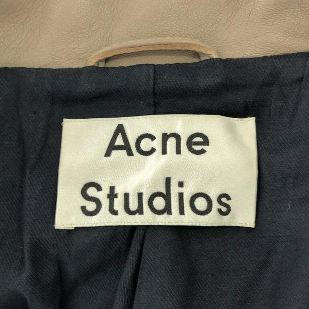 Acne Studios / アクネストゥディオズ | MOCK ラムレザー ダブルライダースジャケット | 34 | ベージュ | レディース レディースのジャケット/アウター(その他)の商品写真