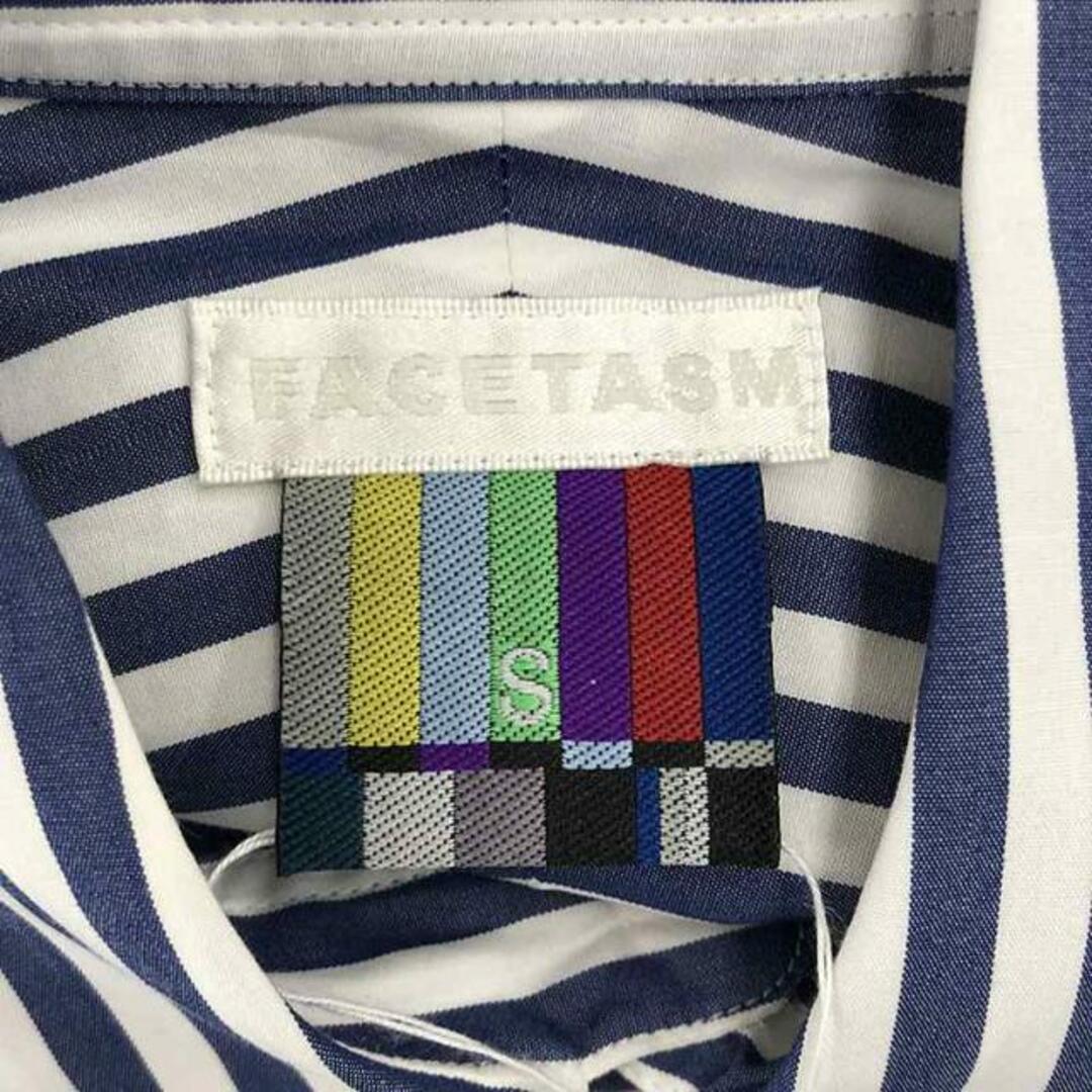 FACETASM(ファセッタズム)の【美品】  FACETASM / ファセッタズム | ストライプビッグリボンシャツ | S | ブルー | レディース レディースのトップス(シャツ/ブラウス(長袖/七分))の商品写真